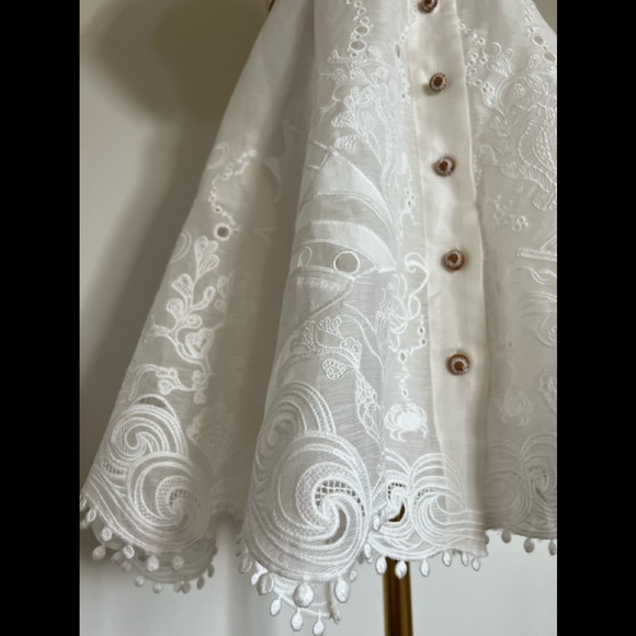 Zimmermann white dress with belt size 3 / L - Picture 3 of 6